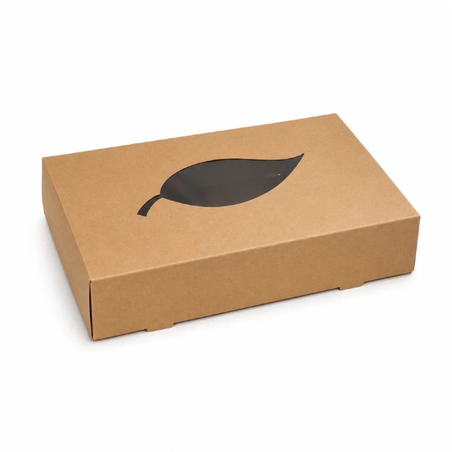 Karton cateringowy z okienkiem 8 cm x 35,7 cm x 24,7 cm - 10 sztuk