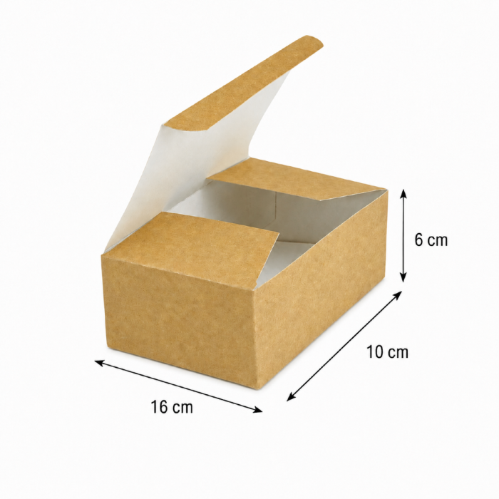 Lunch box ze skrzydełkami 16 cm x 10 cm x 6 cm - 100 sztuk