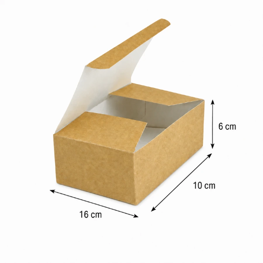 Lunch box ze skrzydełkami 16 cm x 10 cm x 6 cm - 100 sztuk