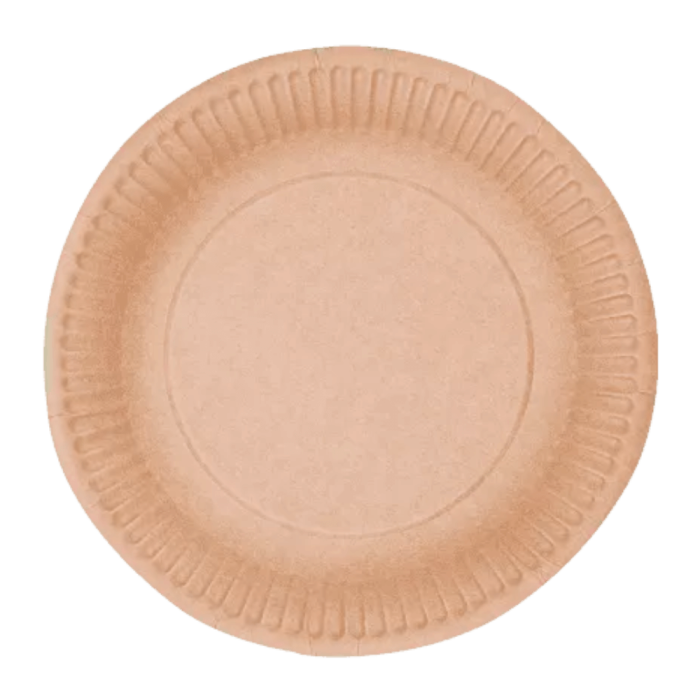 Talerz papierowy KRAFT brązowy okrągły, średnica 15 cm - 100 szt.