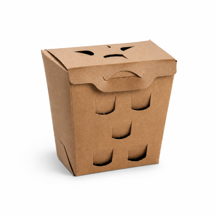 Pudełko kartonowe na frytki tłuszczoodporne kraft 11 cm x 7,3 cm x 11 cm - 50 sztuk