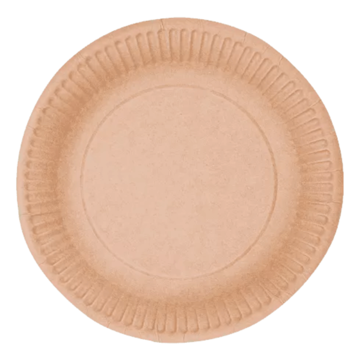 Talerz papierowy KRAFT brązowy okrągły, średnica 18 cm - 50 szt.