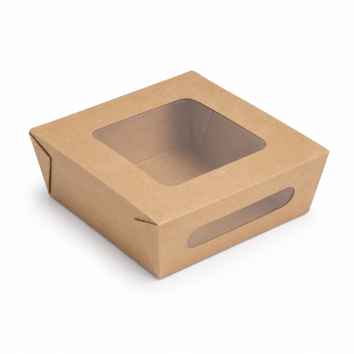 Opakowanie na ciasta, sałatki z okienkiem 12 cm x 12 cm x 4 cm, 320 ml - 50 sztuk