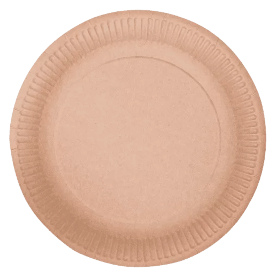 Talerz papierowy KRAFT brązowy okrągły, średnica 23 cm - 50 szt.