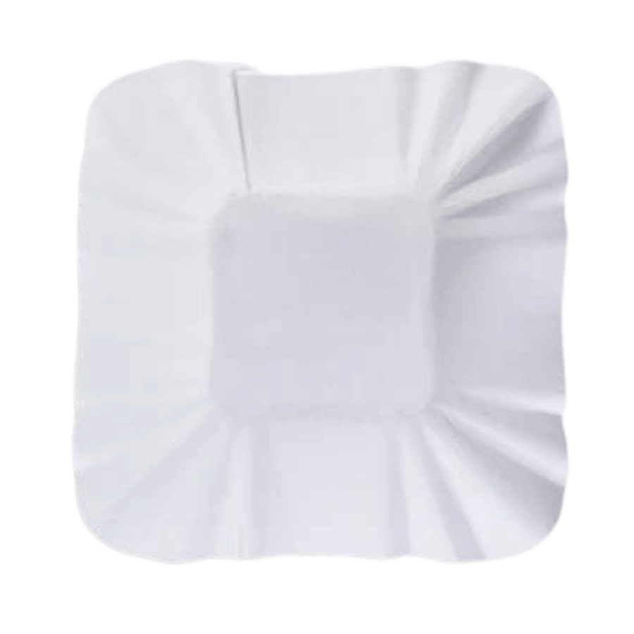 Tacka papierowa kwadratowa muszelka głęboka biała, 10 x 10 x 3 cm - 500 szt.