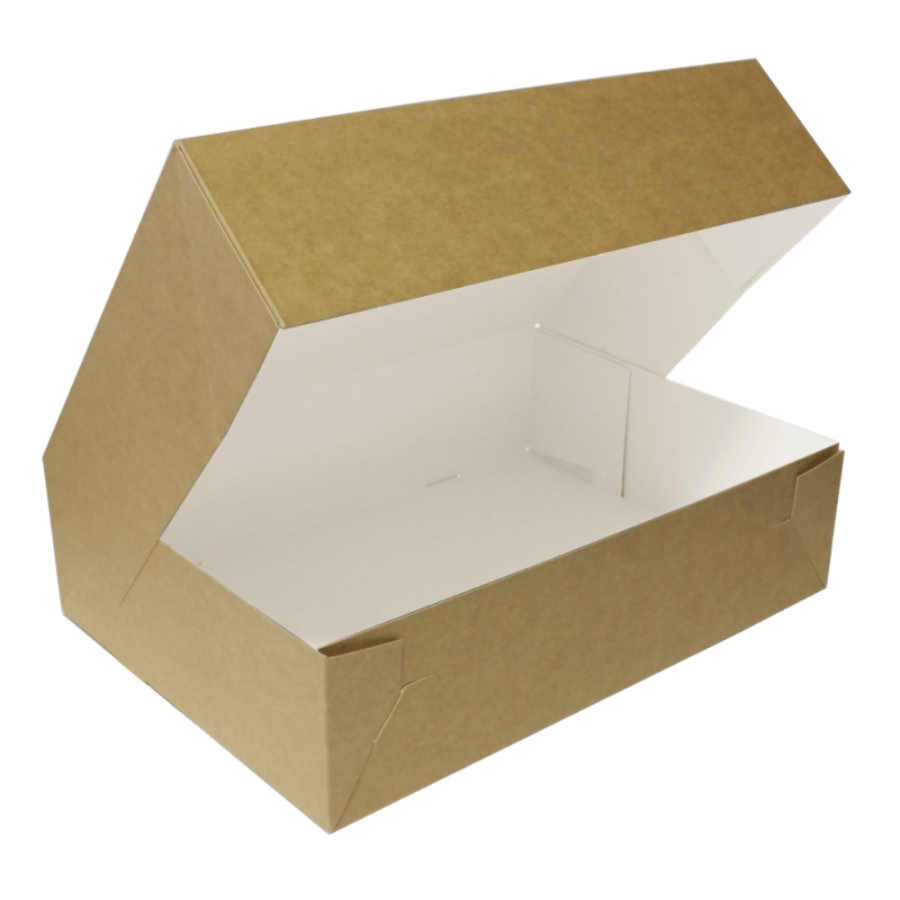 Pudełko na ciasta kraft 31 cm x 22 cm x 8 cm - 50 sztuk