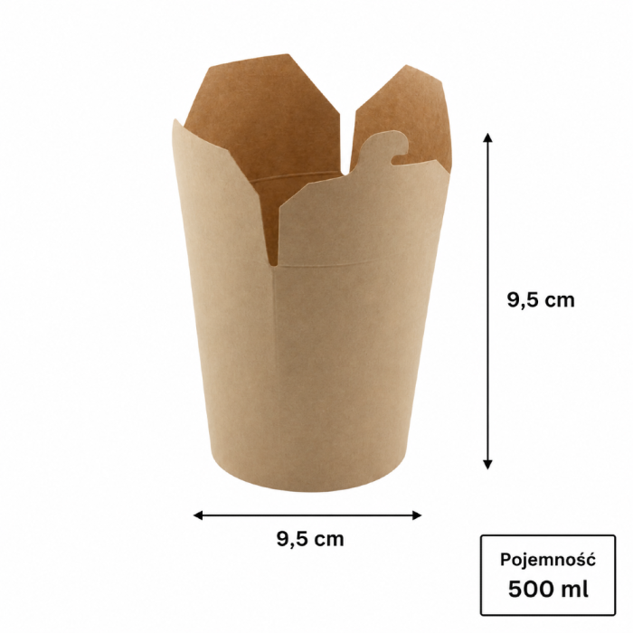 Pudełko na wynos kraft - 500 ml - 50 sztuk