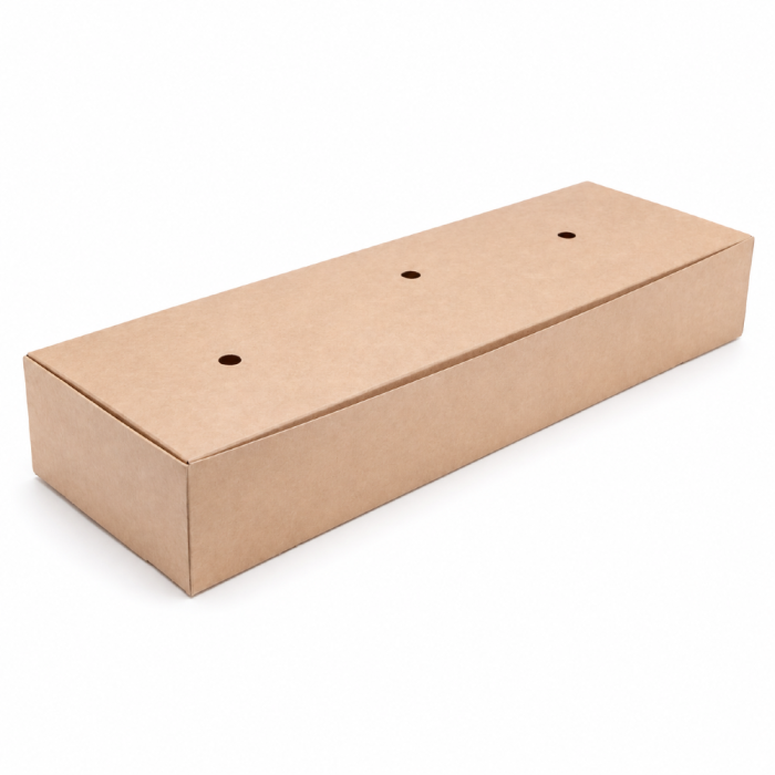 Tacka zamykana z otworami kraft 37,7 cm x 17 cm x 5,5 cm