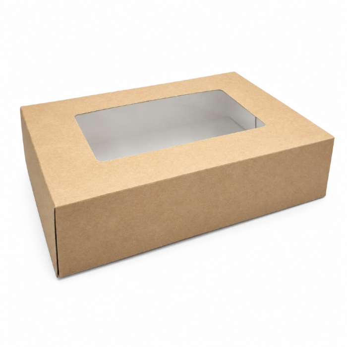 Pudełko papierowe z oknem 19 cm x 13 cm x 5 cm - 50 sztuk