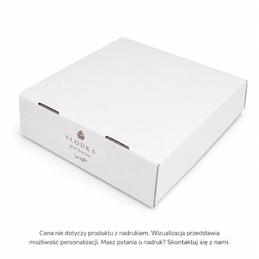 Pudełko na tartę 31 cm x 31 cm x 8 cm białe - 20 sztuk