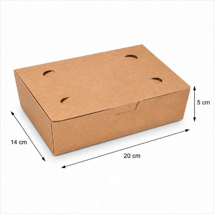 Food Box duży brązowy KRAFT, 20 x 14 x 5 cm - 100 szt.