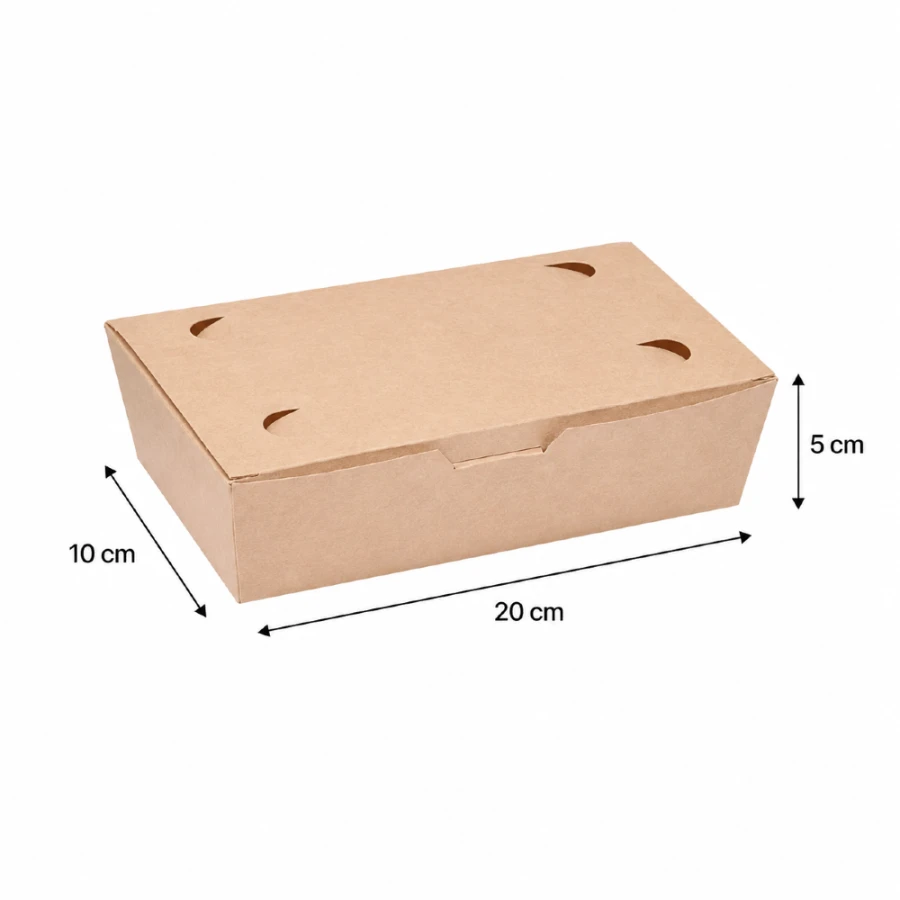 Food Box mały brązowy KRAFT, 20 x 10 x 5 cm - 100 szt.