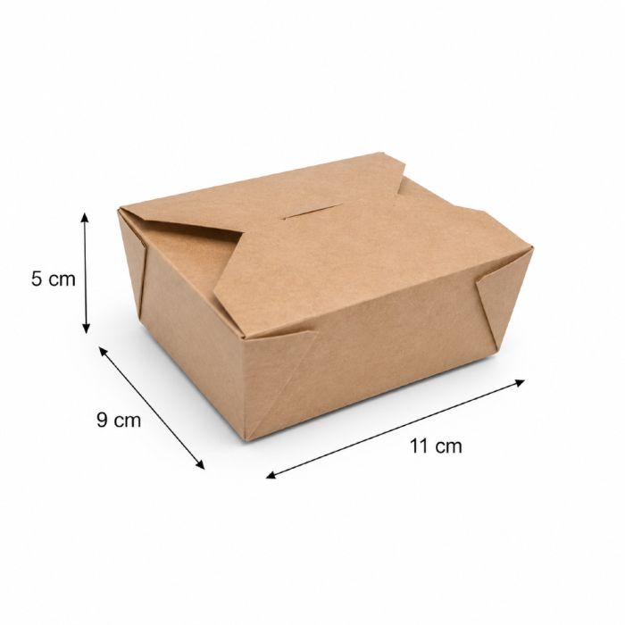 Lunch Box brązowy KRAFT 500 ml, 11 x 9 x 5 cm - 50 szt.