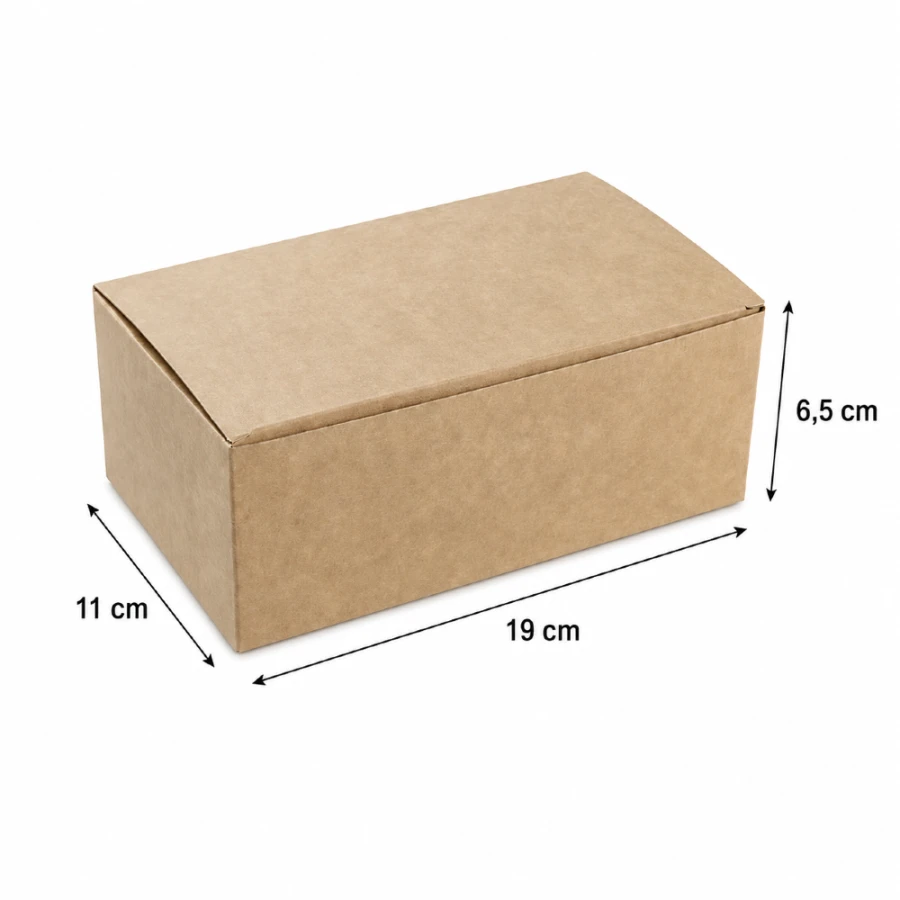 Kartonik średni 19 cm x 11 cm x 6,5 cm - 100 sztuk