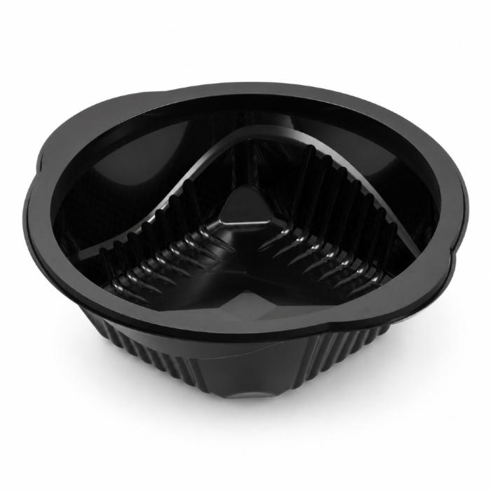 Czarny pojemnik na zupę do zgrzewu 350 ml PP fi 164 mm - 50 sztuk