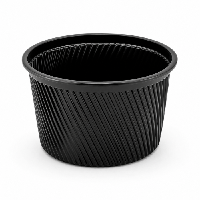 Czarna miska na zupę 500 ml PP fi 116 mm - 50 sztuk