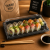Pudełko do sushi z pokrywką rPET 16,7 cm x 9,3 cm x 4,5 cm - 50 sztuk