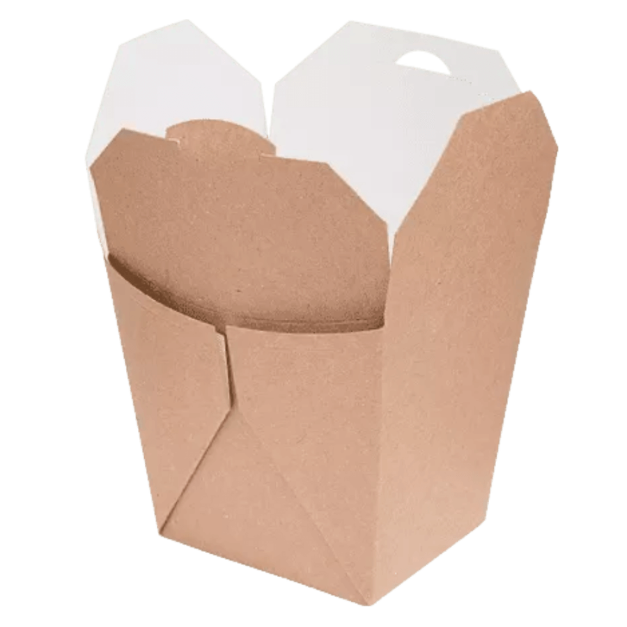 Noodle box KRAFT biało-brązowy 700 ml, 8,5 x 7 x 10,5 cm - 50 szt.