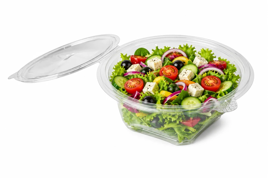 Pojemnik sałatkowy z pokrywka okrągły PET 750 ml - 50 sztuk
