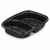 Pojemnik 1250 ml czarny dwudzielny 25,5 x 19 x 4,5 cm, PP - 40 szt.