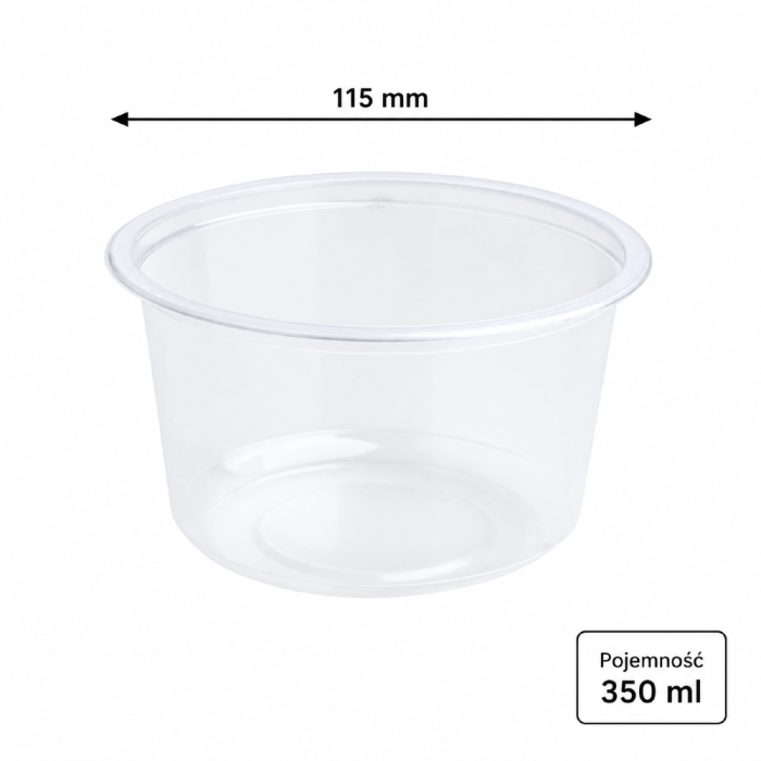 Pojemnik na zupę 350 ml PP, transparentny - 50 szt.