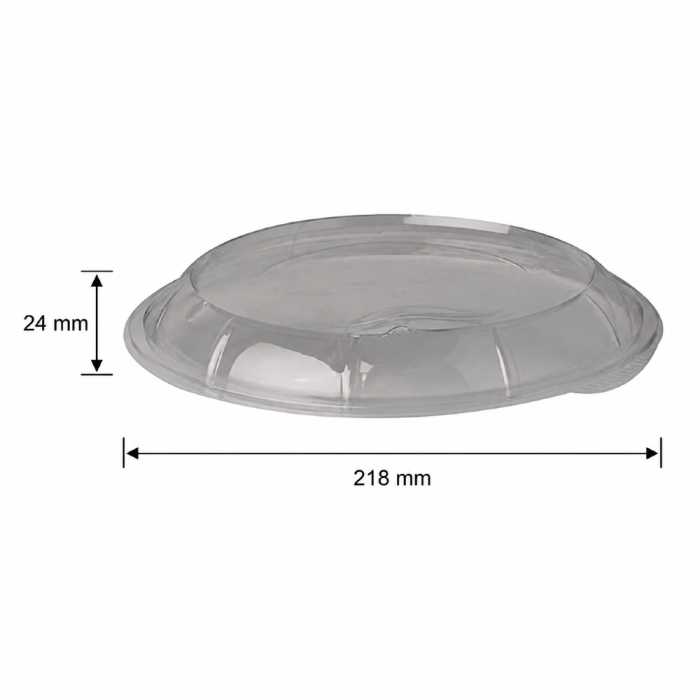 Pokrywka okrągła wypukła PET fi 21,8 cm - 50 sztuk
