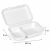 Menubox z trzciny cukrowej z pokrywką T2 dwukomorowy 24,5 cm x 20 cm x 7 cm - 20 sztuk
