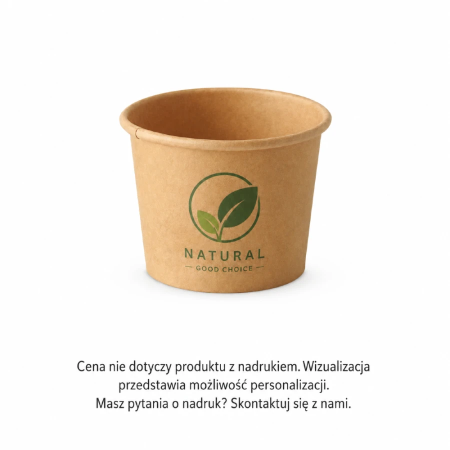 Pojemnik papierowy kraft 60 ml, fi 60 mm - 50 sztuk