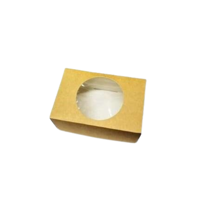 Pudełko kraft z okienkiem PLA 16,5 cm x 11 cm x 8 cm 100 sztuk