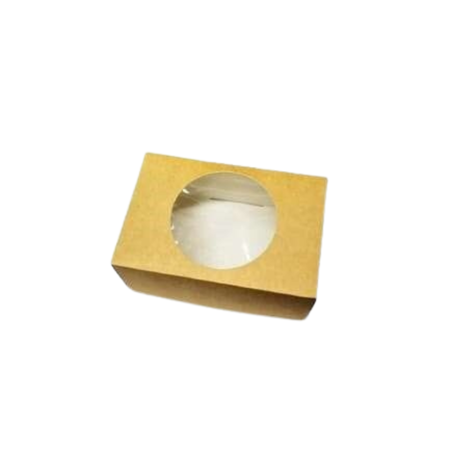 Pudełko kraft z okienkiem PLA 16,5 cm x 11 cm x 8 cm 100 sztuk