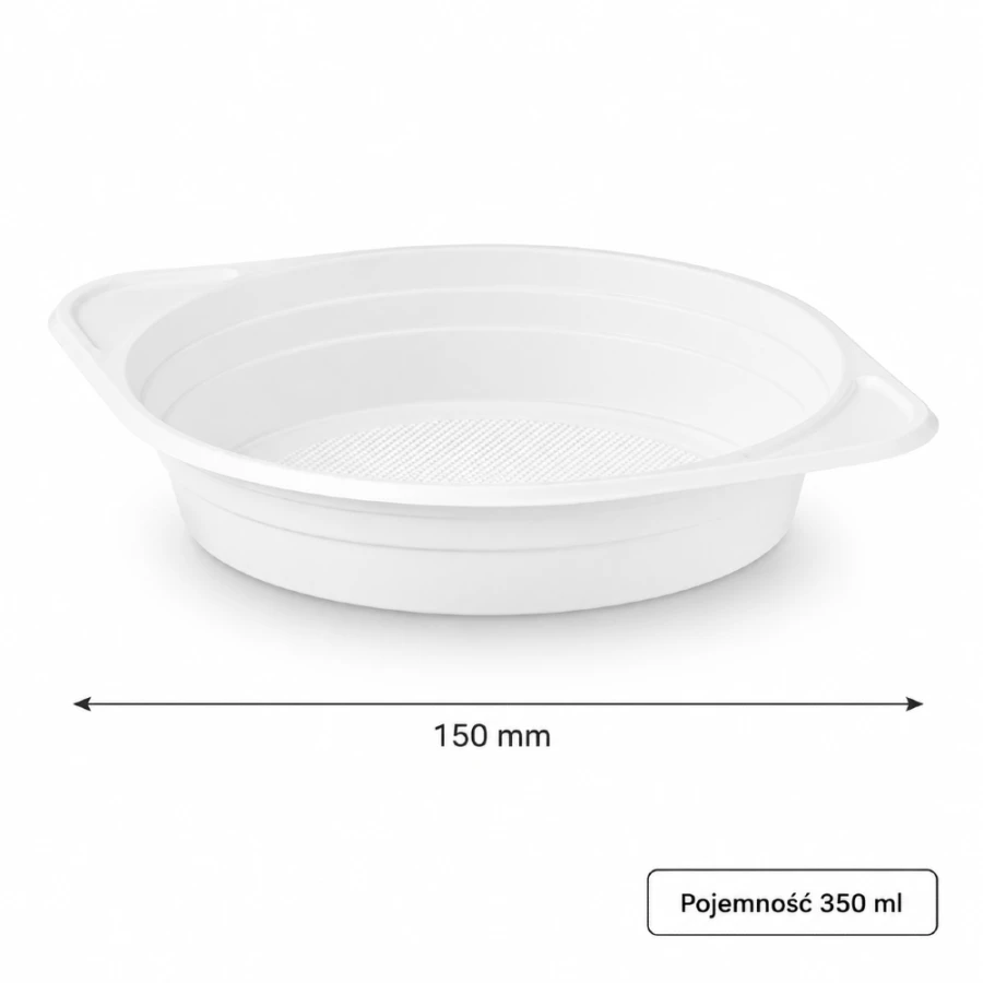 Miska, flaczarka 350 ml z PP, biała - 100 szt.