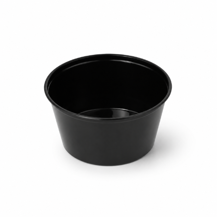 Pojemnik czarny z PP, na zupę, 350 ml , fi 125 mm - 50 sztuk