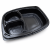 Pojemnik 1250 ml czarny trójdzielny 25,5 x 19 x 4,5 cm, PP - 40 szt.