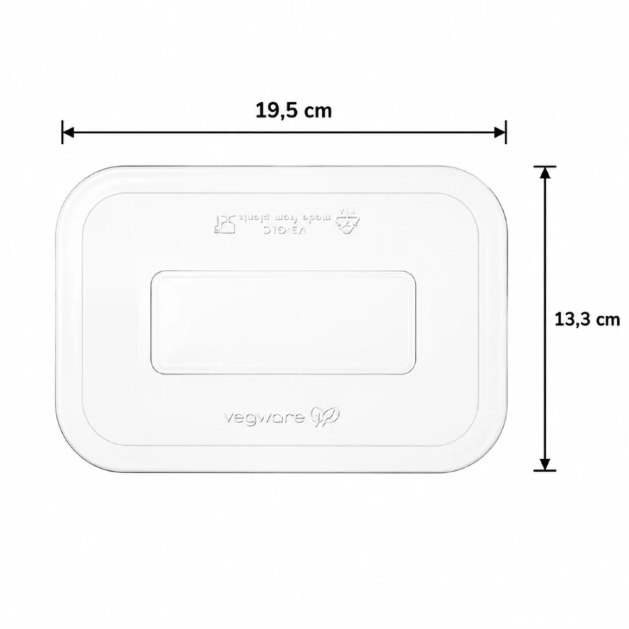 Pokrywka PLA do pojemników 19,5 cm x 13,3 cm - 50 sztuk