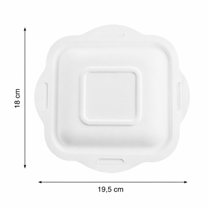 Pokrywka z trzciny cukrowej 19,5 cm x 18 cm - 50 sztuk