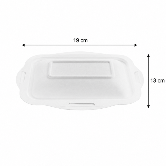 Pokrywka z trzciny cukrowej 19 cm x 13 cm - 50 sztuk