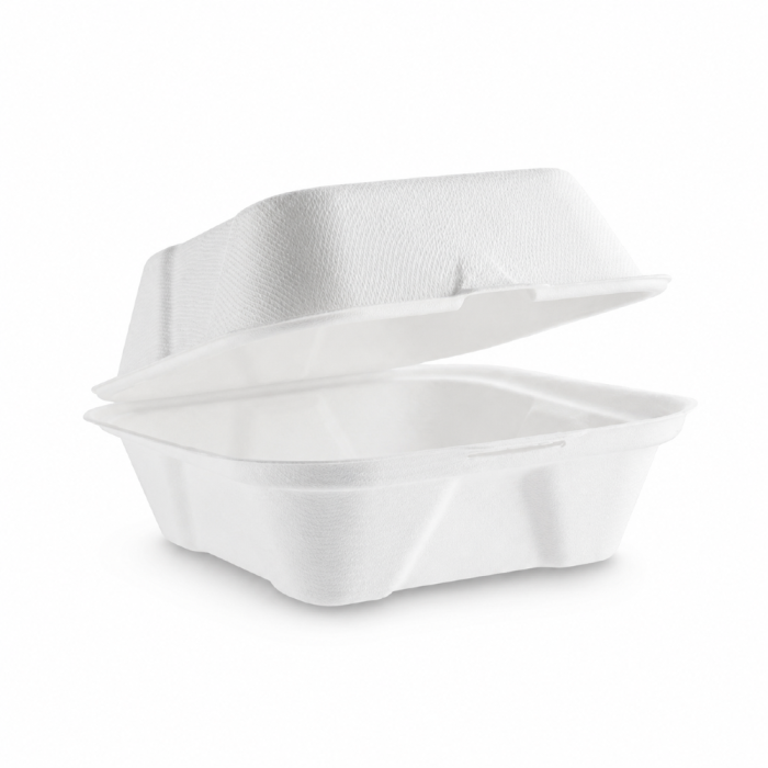 Opakowanie z trzciny cukrowej z pokrywką 450 ml, 15,2 cm x 14,8 cm x 7,9 cm - 50 sztuk
