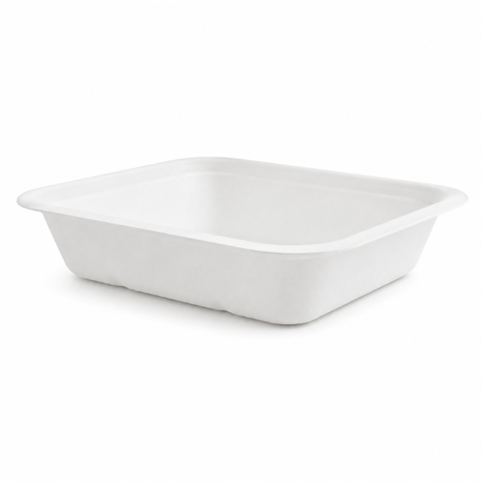 Pojemnik z trzciny cukrowej 650 ml, 19,5 cm x 18 cm x 4,3 cm - 50 sztuk