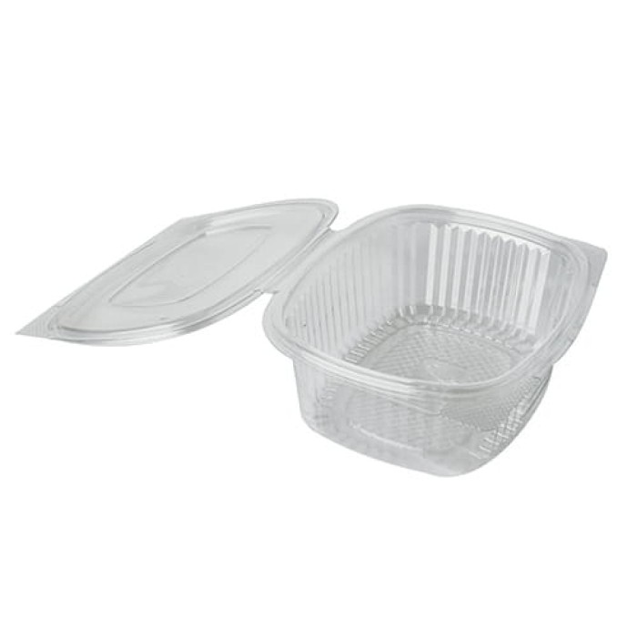 Pojemnik sałatkowy PET z pokrywką owalny 750 ml - 50 sztuk