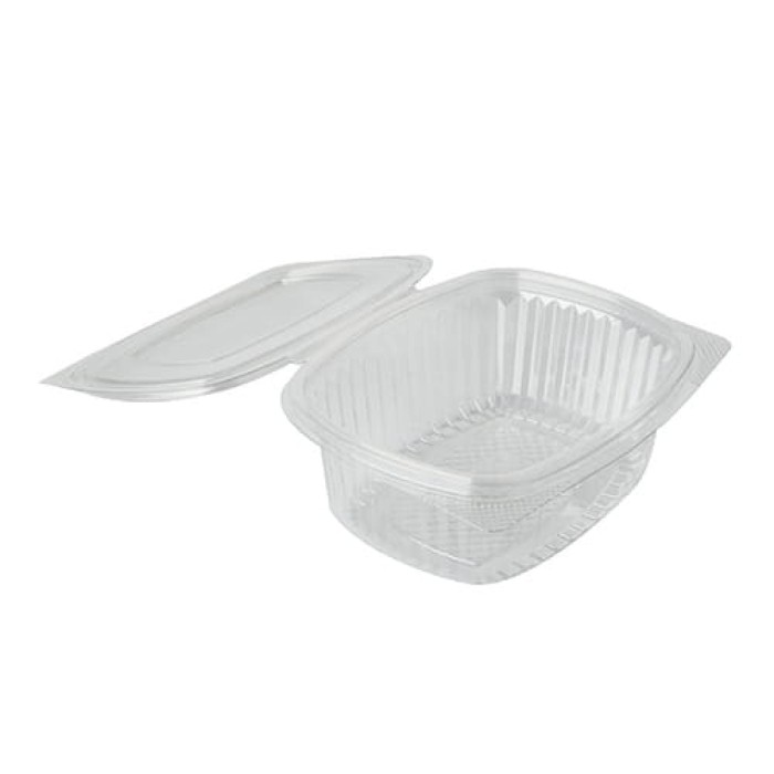 Pojemnik sałatkowy PET z pokrywką owalny 500 ml - 50 sztuk