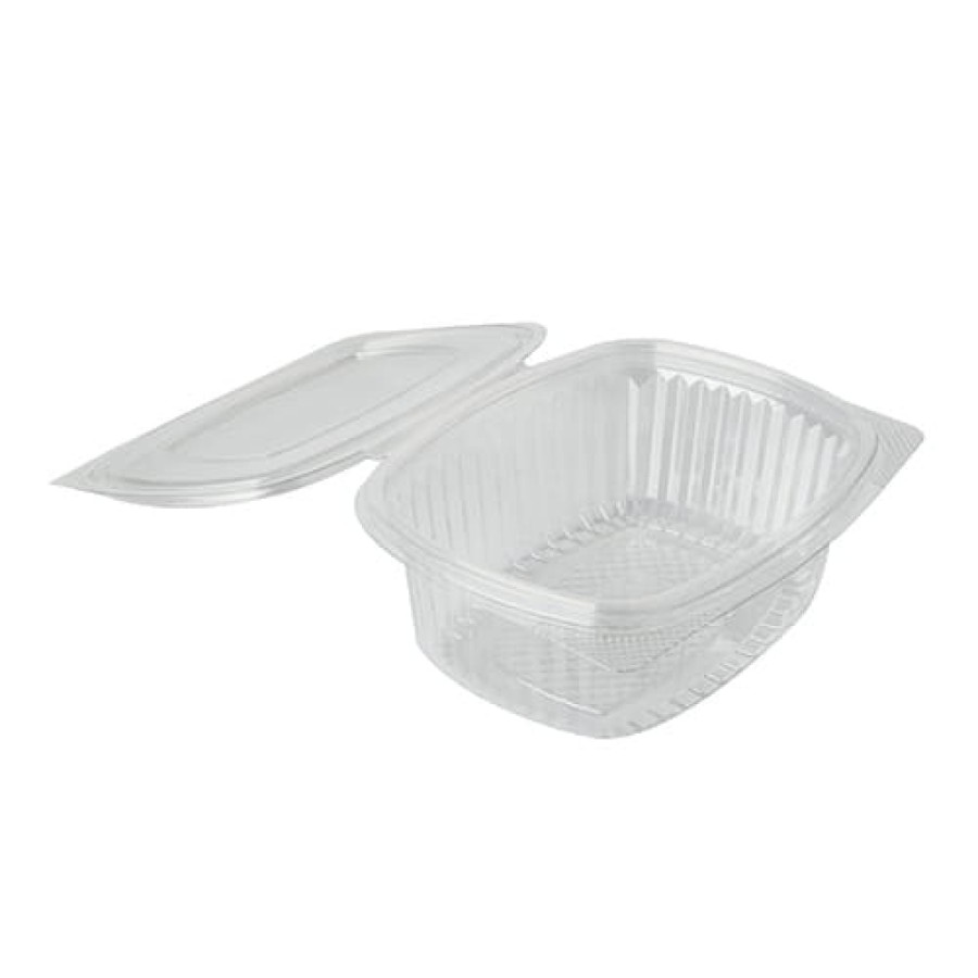 Pojemnik sałatkowy PET z pokrywką owalny 500 ml - 50 sztuk