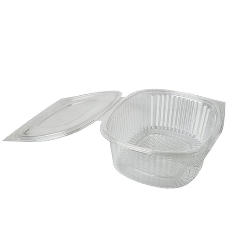 Pojemnik sałatkowy PET z pokrywką owalny 1500 ml - 50 sztuk