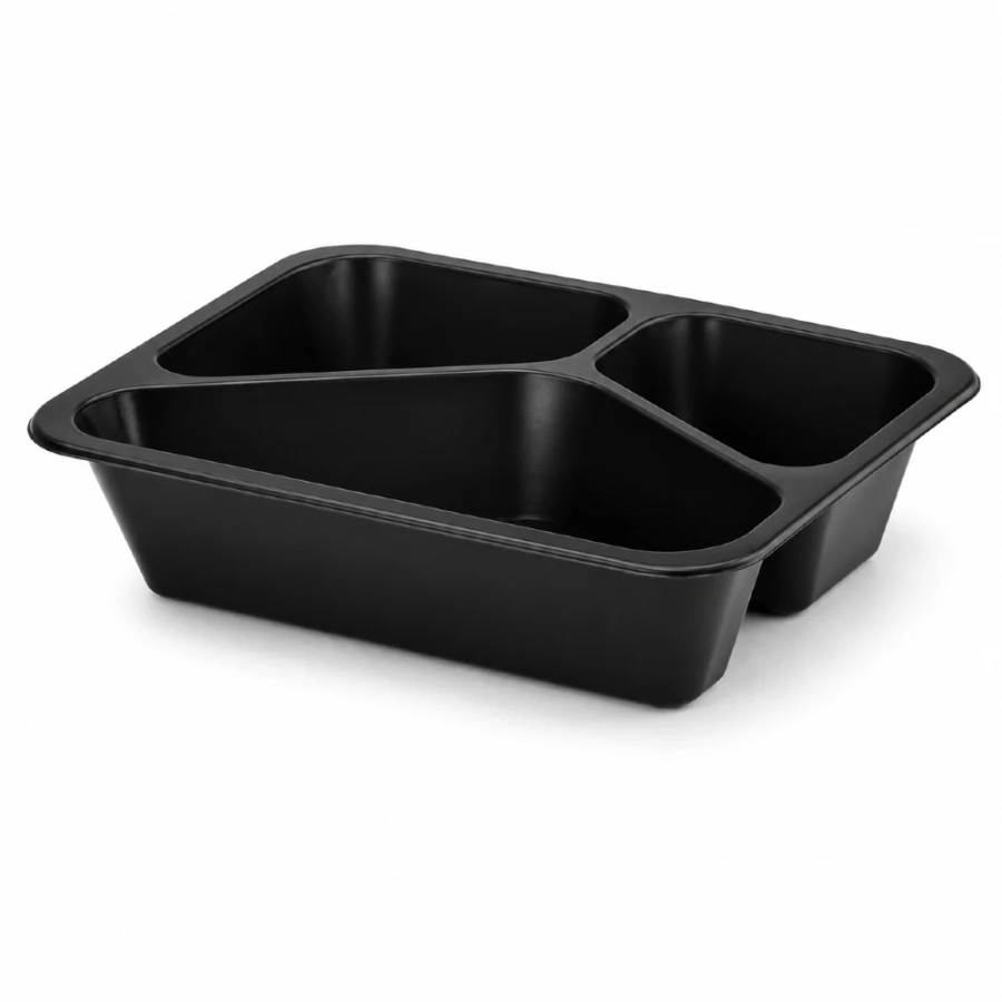 Pojemnik czarny T-3 do zgrzewu 227 x 178 x 50 mm - PREMIUM, PP - 50 szt.