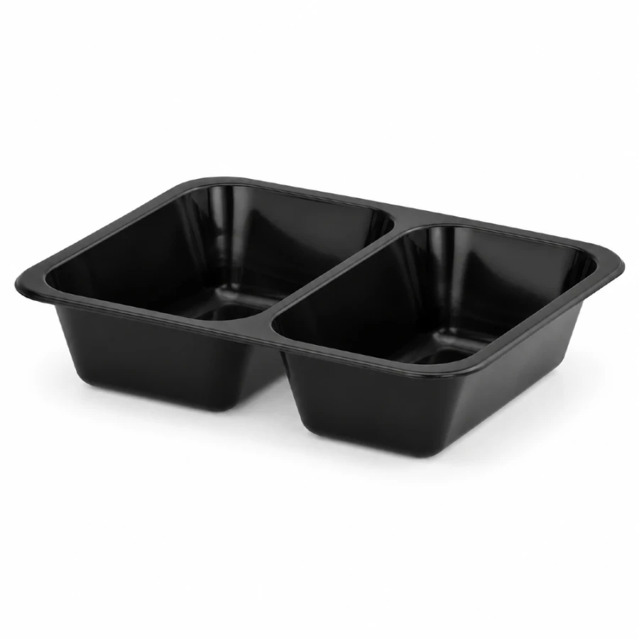 Pojemnik czarny T-2 do zgrzewu 227 x 178 x 50 mm - PREMIUM, PP - 50 szt.