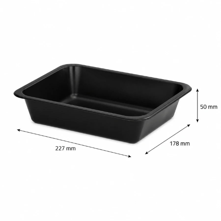 Pojemnik czarny T-1 do zgrzewu 227 x 178 x 50 mm - PREMIUM, PP - 50 szt.