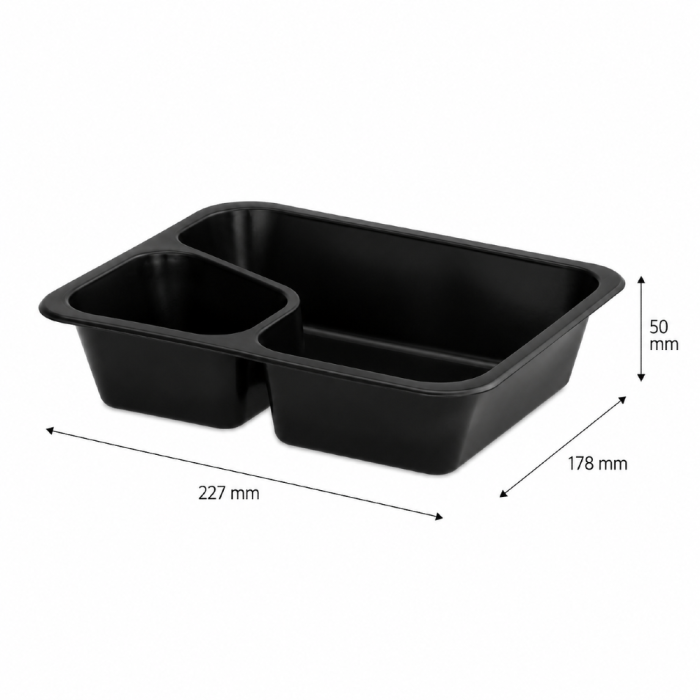 Pojemnik czarny COLT do zgrzewu 227 x 178 x 50 mm - PREMIUM, PP - 50 szt