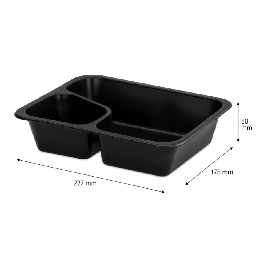 Pojemnik czarny COLT do zgrzewu 227 x 178 x 50 mm - PREMIUM, PP - 50 szt