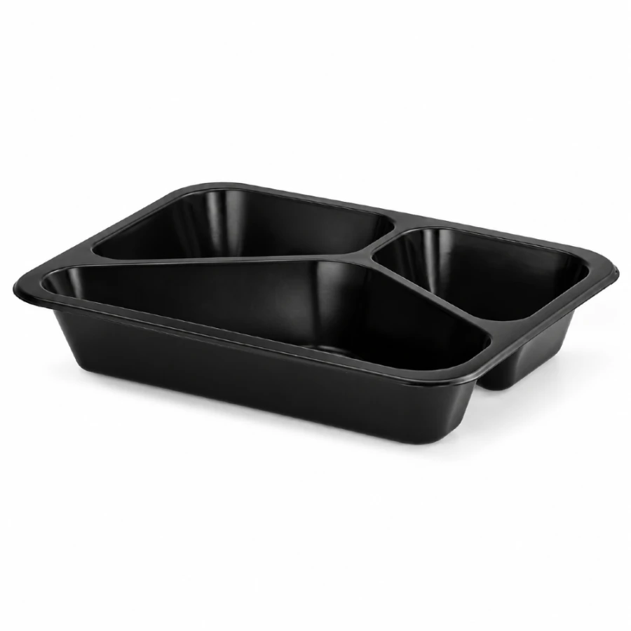 Pojemnik czarny T-3 do zgrzewu 227 x 178 x 40 mm - PREMIUM, PP - 50 szt.