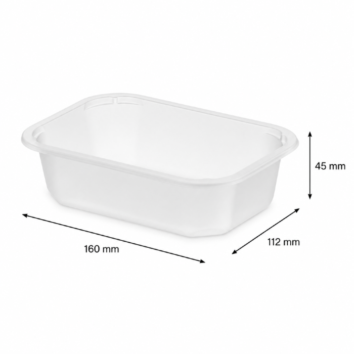 Pojemnik mleczny T-1 do zgrzewu 160 x 112 x 45 mm - PREMIUM, PP - 528 szt.