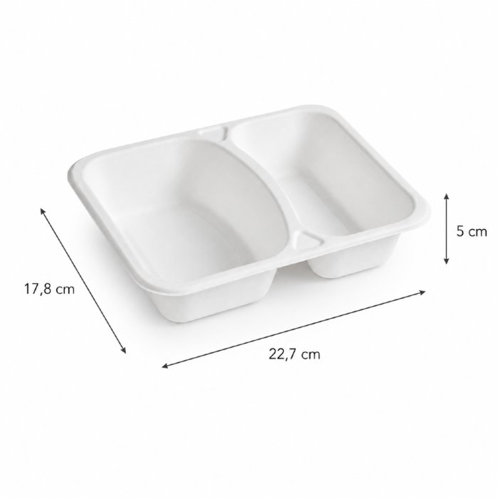 Pojemnik do zgrzewania dwudzielny 22,7 cm x 17,8 cm x 5 cm - 50 sztuk